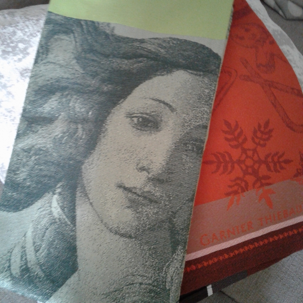 NWT Garnier- Thiebaut France Tea Towels Venus de Boticelli/Dinde de Noel